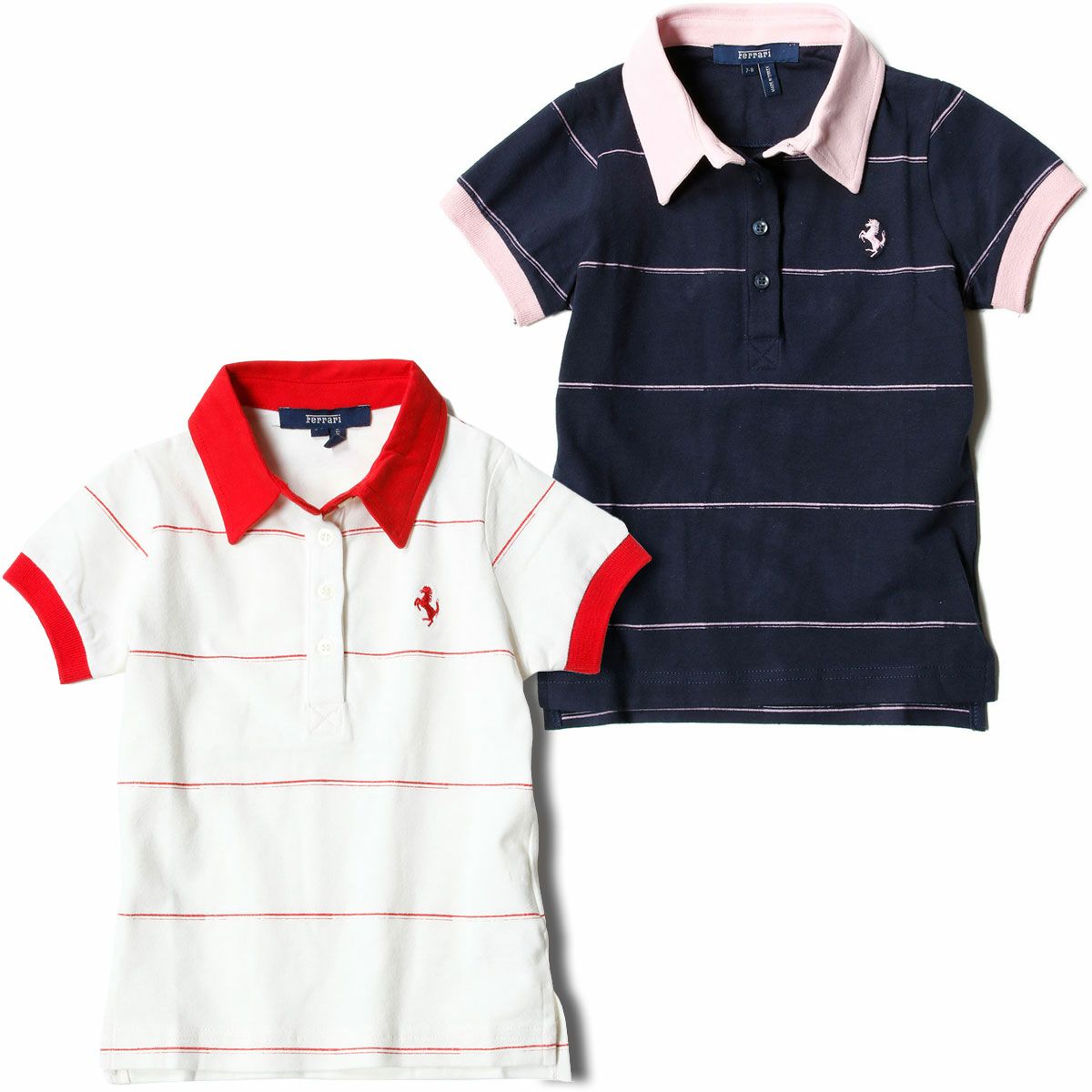 Ferrari｜フェラーリ ストライプ キッズ ポロ｜ポロシャツ