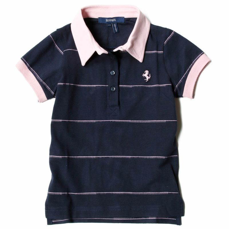 Ferrari｜フェラーリ ストライプ キッズ ポロ｜ポロシャツ｜ネイビー