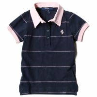 Ferrari｜フェラーリ ストライプ キッズ ポロ｜ポロシャツ｜ネイビー