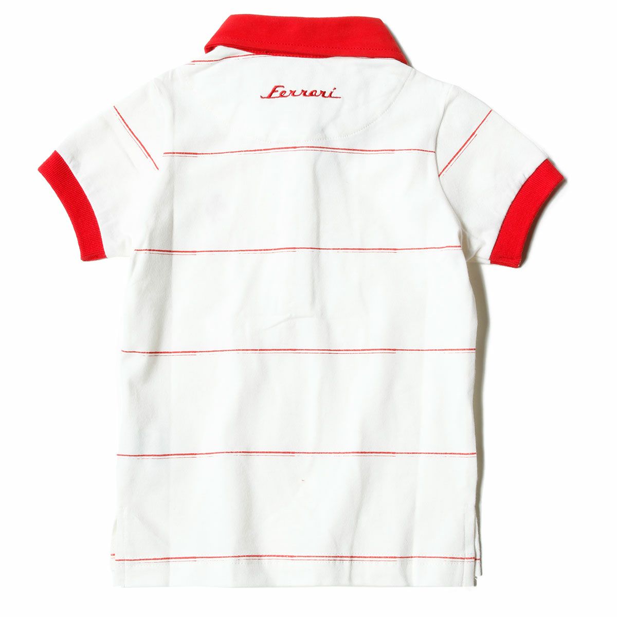 Ferrari｜フェラーリ ストライプ キッズ ポロ｜ポロシャツ｜オフホワイト