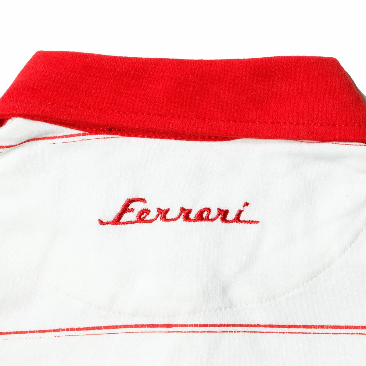 Ferrari｜フェラーリ ストライプ キッズ ポロ｜ポロシャツ｜オフホワイト