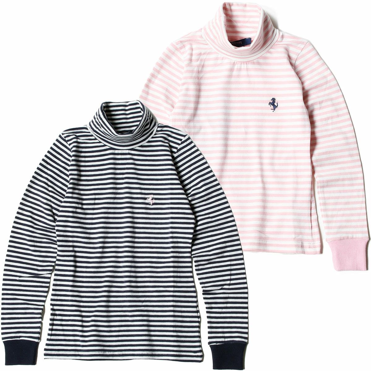 Ferrari｜フェラーリ ストライプ キッズ ロングスリーブ シャツ｜