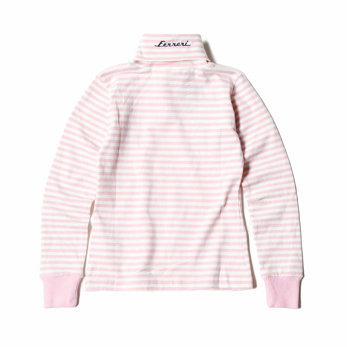 Ferrari｜フェラーリ ストライプ キッズ ロングスリーブ シャツ｜ピンク
