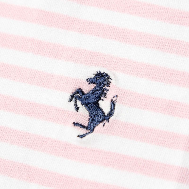 Ferrari｜フェラーリ ストライプ キッズ ロングスリーブ シャツ｜ピンク