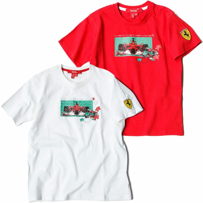 Ferrari｜フェラーリ パズル スクデット キッズ Tシャツ｜