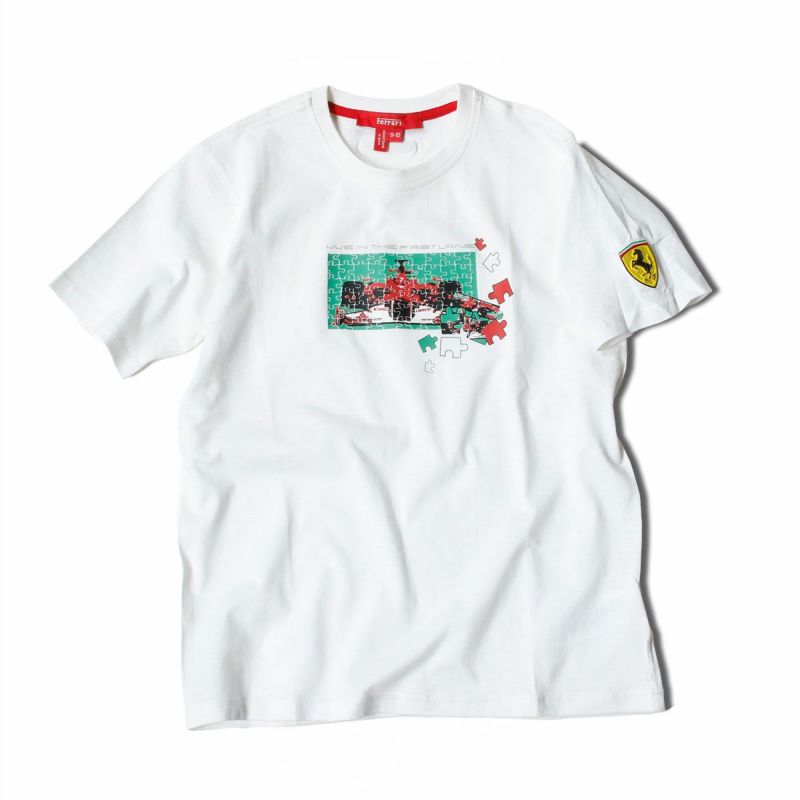 Ferrari｜フェラーリ パズル スクデット キッズ Tシャツ｜ホワイト
