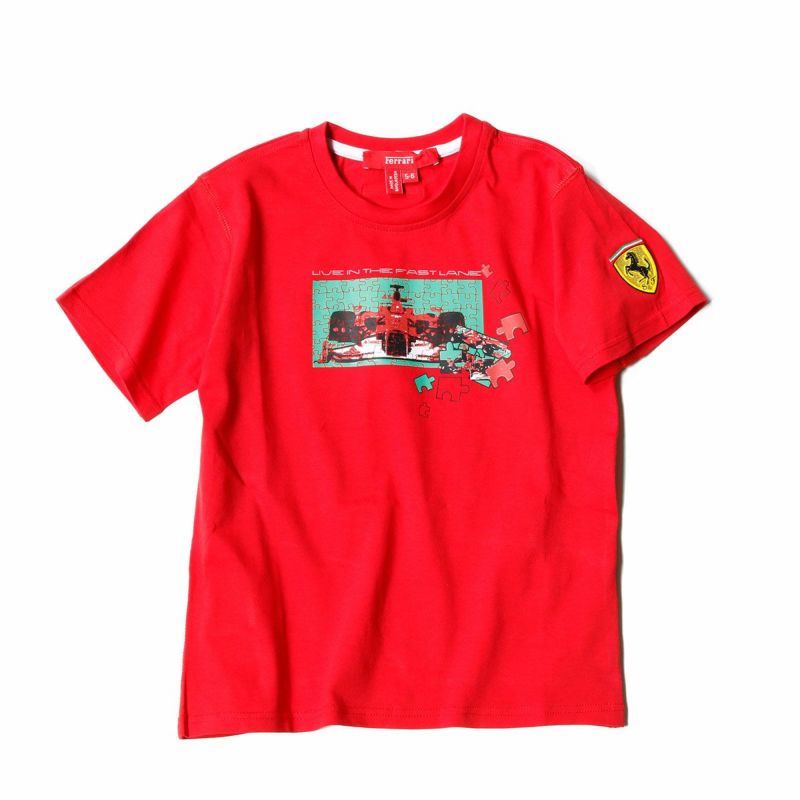 Ferrari｜フェラーリ パズル スクデット キッズ Tシャツ｜レッド