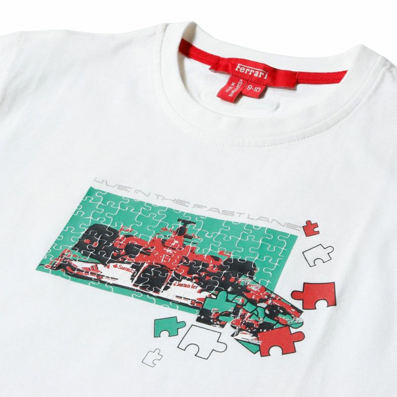 Ferrari｜フェラーリ パズル スクデット キッズ Tシャツ｜ホワイト
