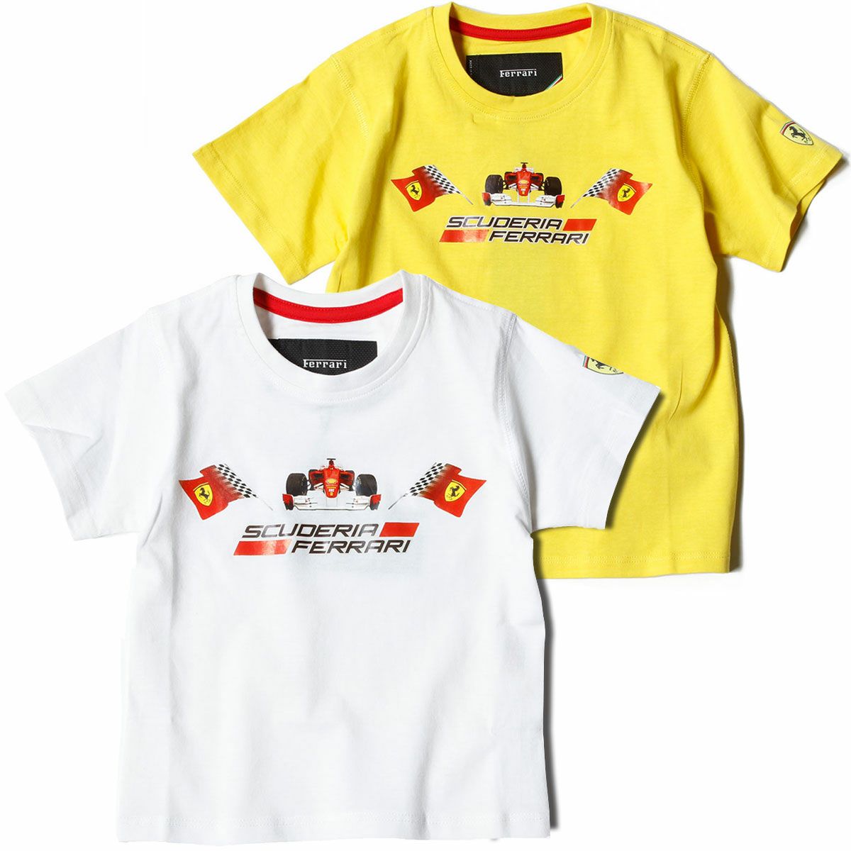 Ferrari｜フェラーリ フラッグ スクデット キッズ Tシャツ｜