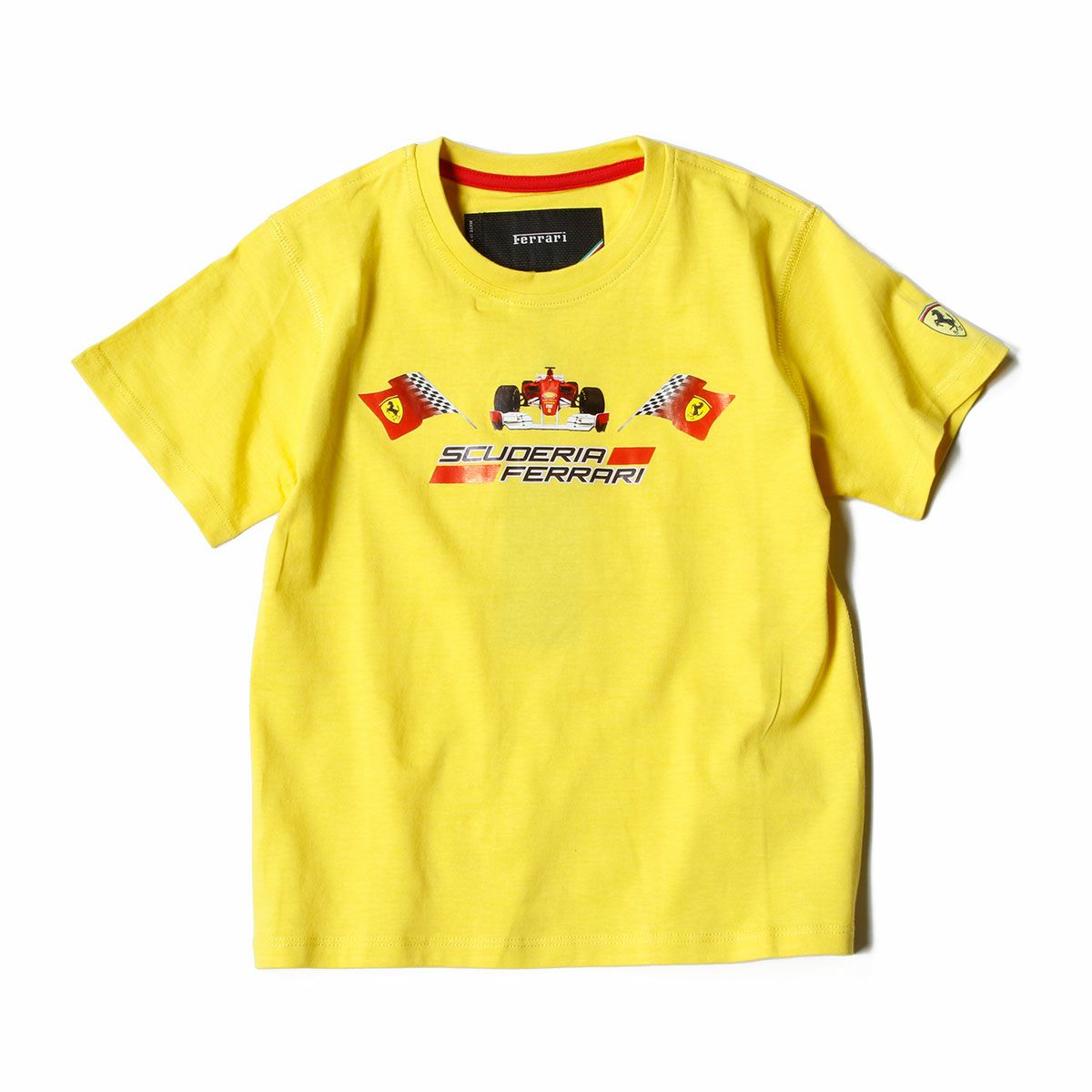 Ferrari｜フェラーリ フラッグ スクデット キッズ Tシャツ｜イエロー