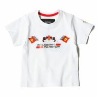 Ferrari｜フェラーリ フラッグ スクデット キッズ Tシャツ｜ホワイト