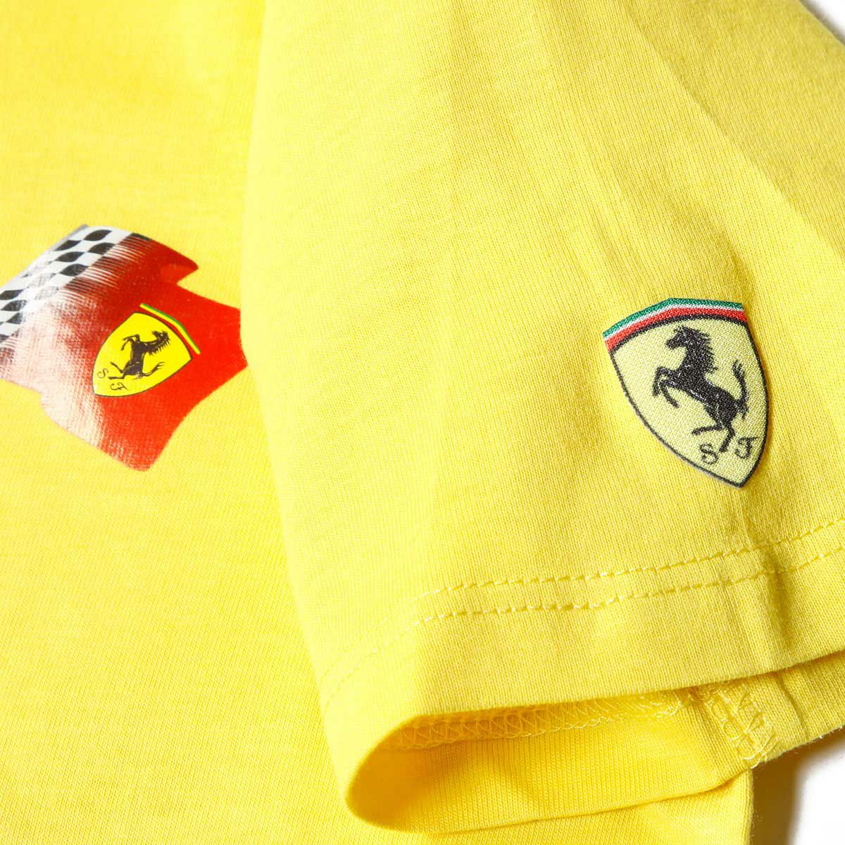 Ferrari｜フェラーリ フラッグ スクデット キッズ Tシャツ｜イエロー