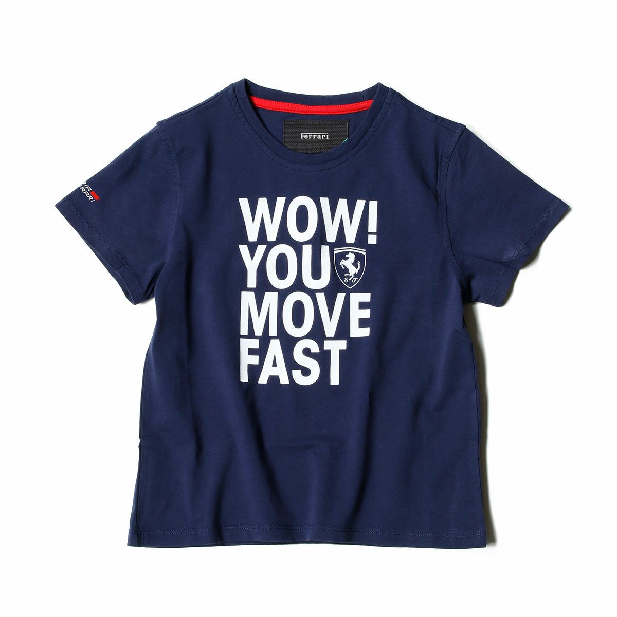 Ferrari｜フェラーリ スクデット ムーブ ファスト キッズ Tシャツ｜ネイビー