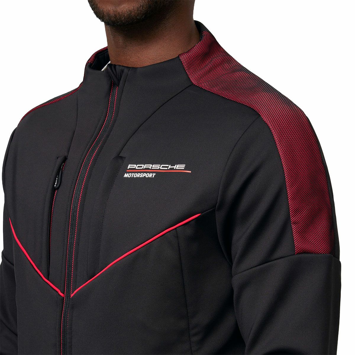 PORSCHE｜ポルシェ FW ソフトシェルジャケット｜アウター｜ブラック｜モデル着用