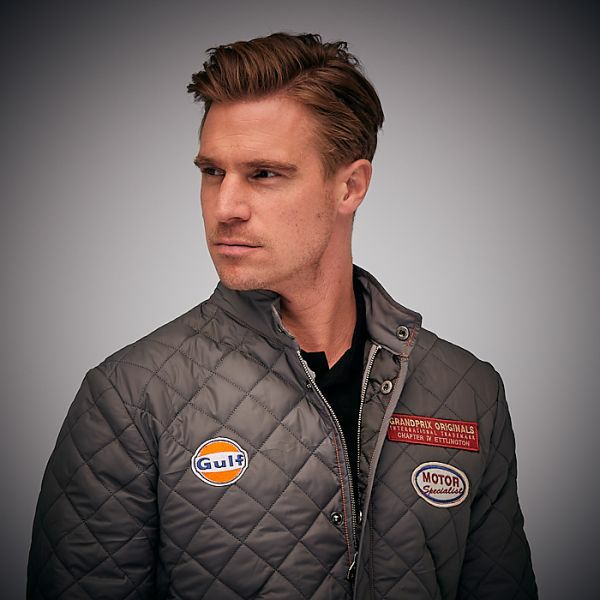 GULF｜ジェントルメン ドライバー ジャケット｜アウター｜グレー｜モデル着用