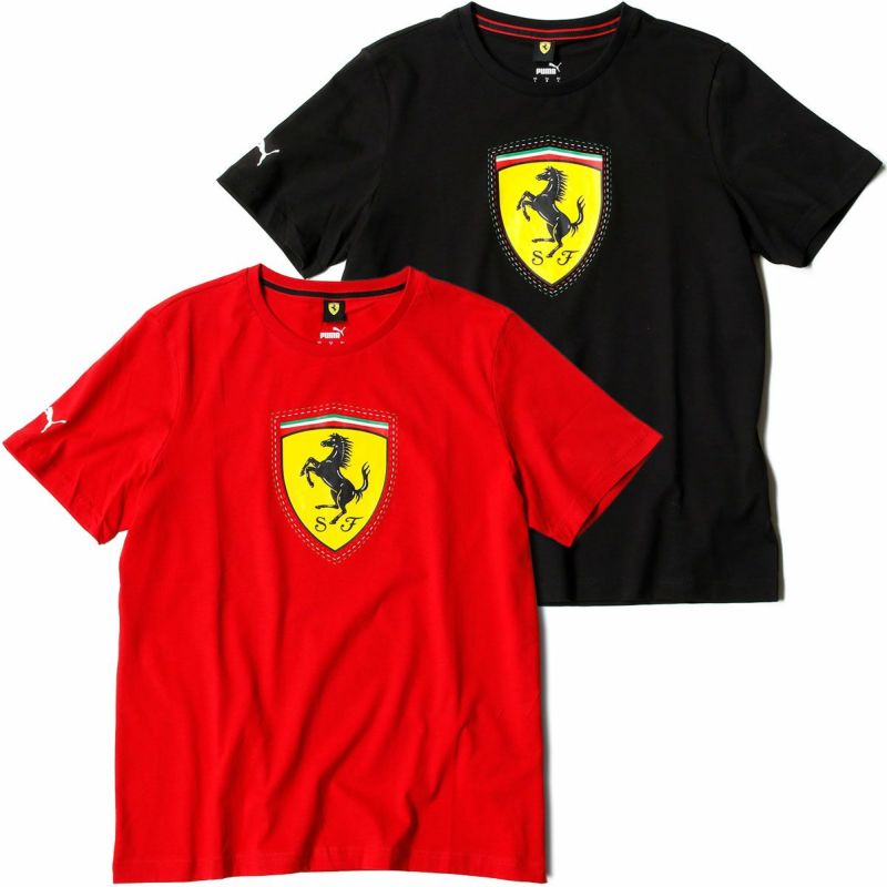 Ferrari｜スクーデリア・フェラーリ レース カラー シールド Tシャツ｜