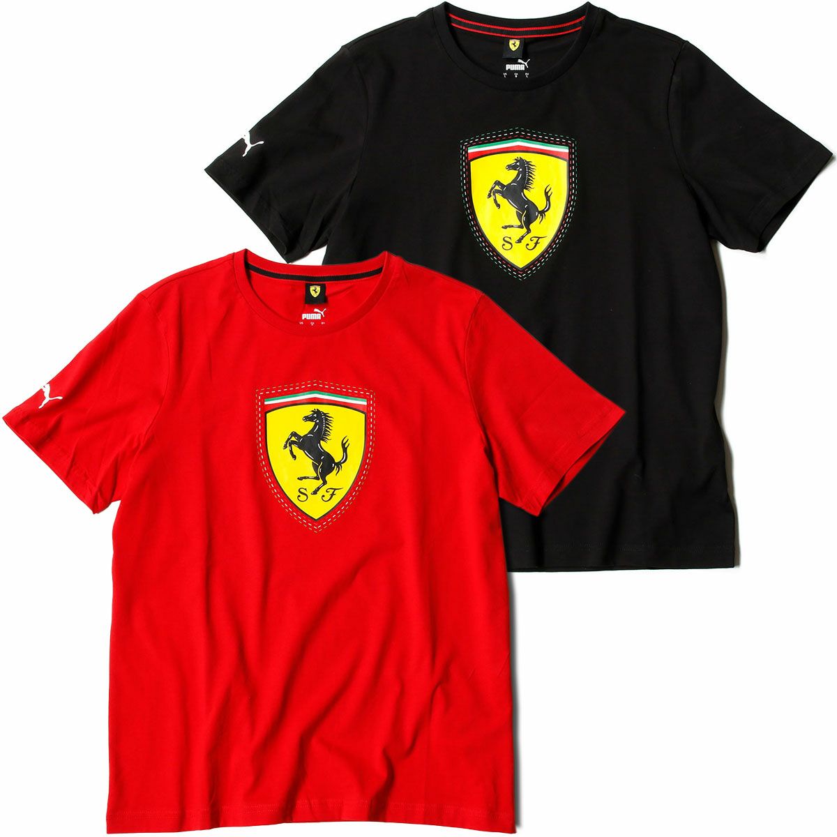 Ferrari｜スクーデリア・フェラーリ レース カラー シールド Tシャツ｜