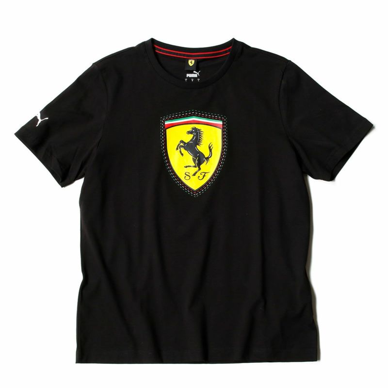 Ferrari｜スクーデリア・フェラーリ レース カラー シールド Tシャツ｜ブラック