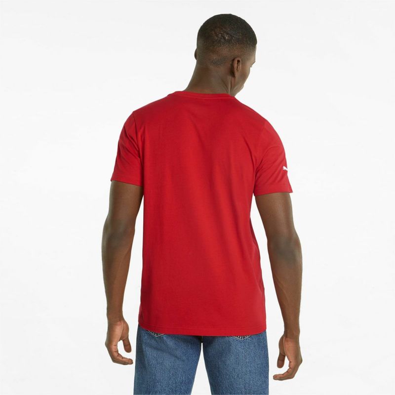 Ferrari｜スクーデリア・フェラーリ レース カラー シールド Tシャツ｜レッド｜モデル着用