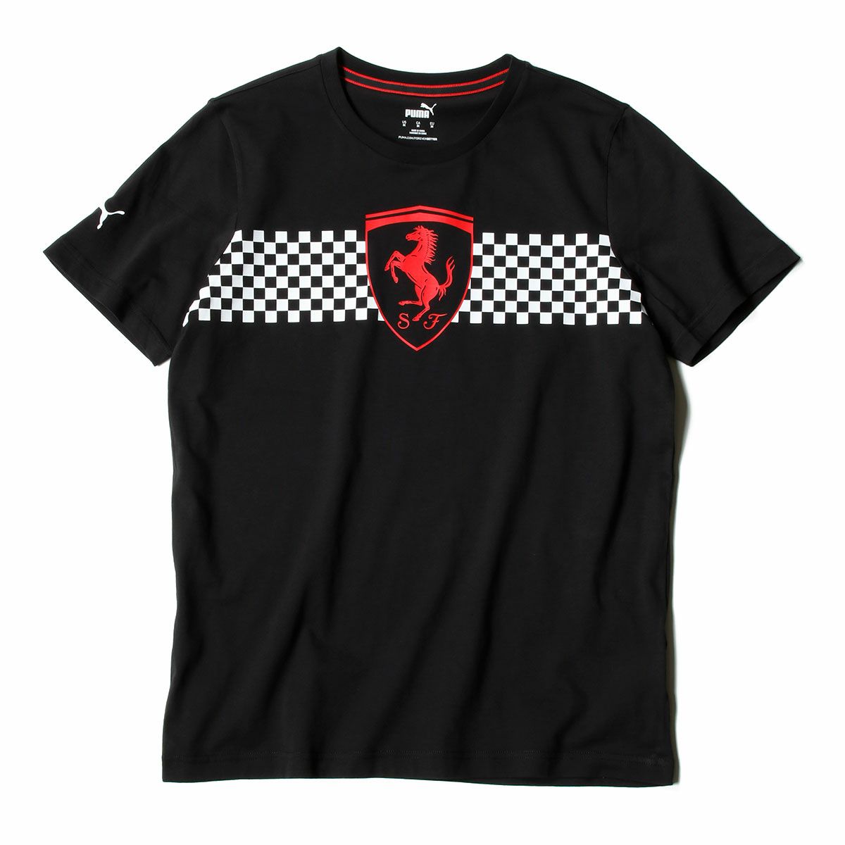 Ferrari｜スクーデリア・フェラーリ チェッカード フラッグ Tシャツ｜ブラック