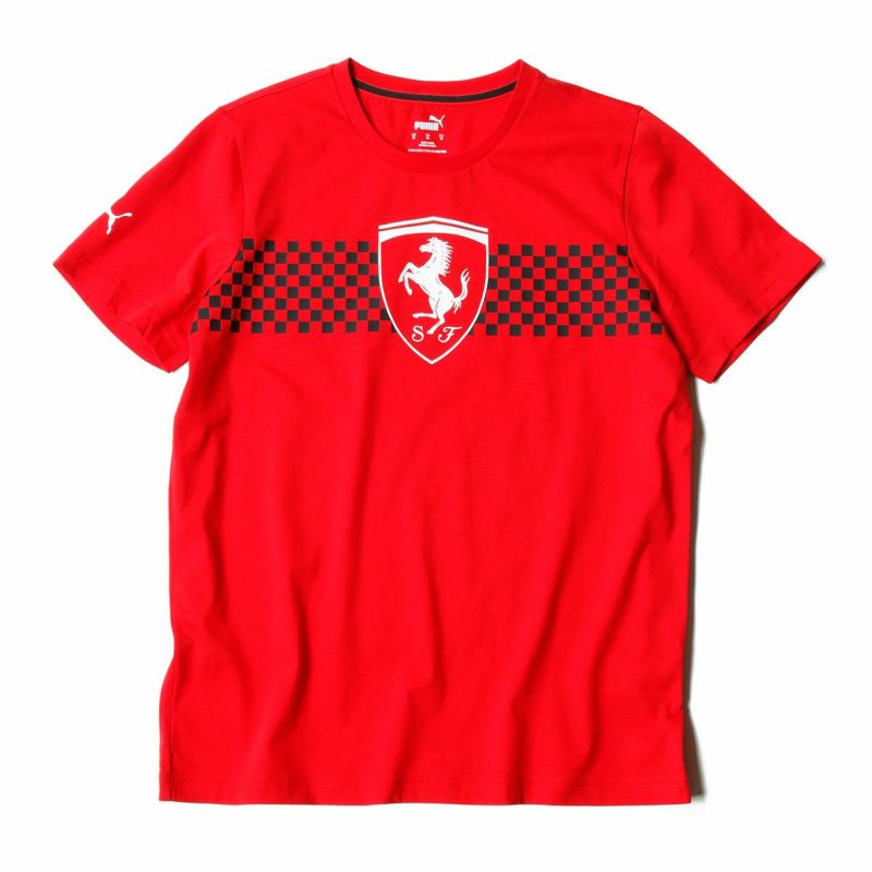 Ferrari｜スクーデリア・フェラーリ チェッカード フラッグ Tシャツ｜レッド