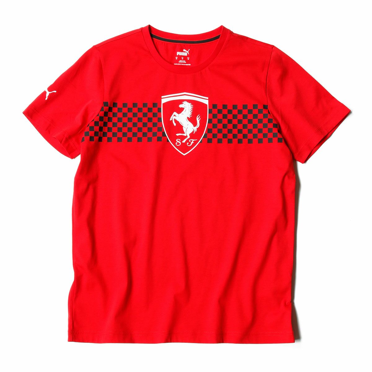 Ferrari｜スクーデリア・フェラーリ チェッカード フラッグ Tシャツ｜レッド