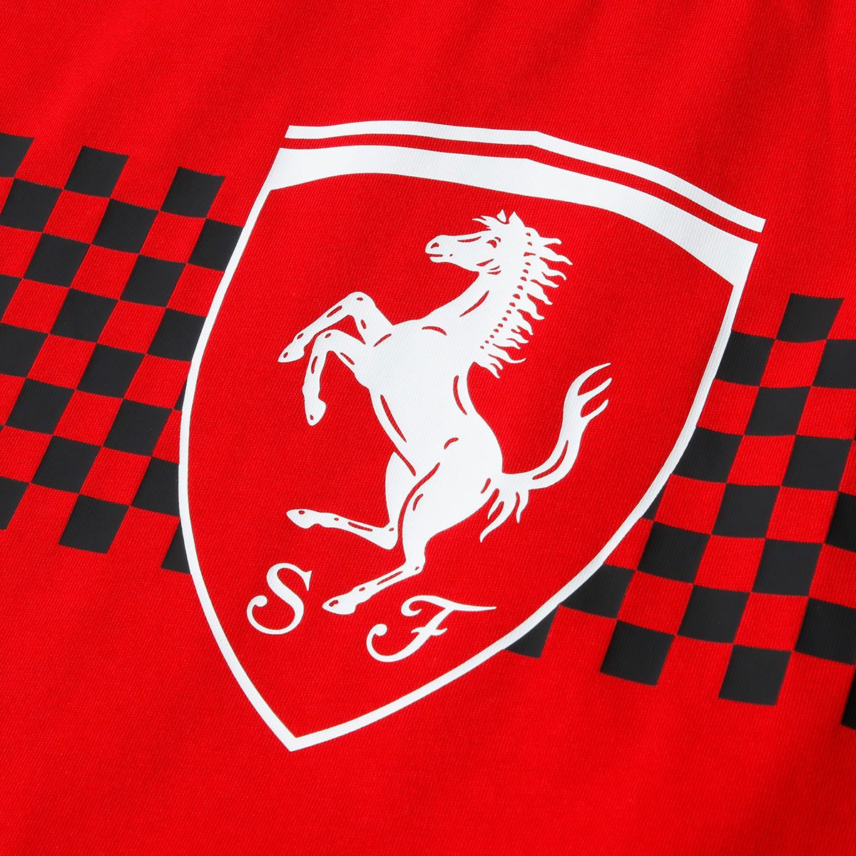 Ferrari｜スクーデリア・フェラーリ チェッカード フラッグ Tシャツ｜レッド