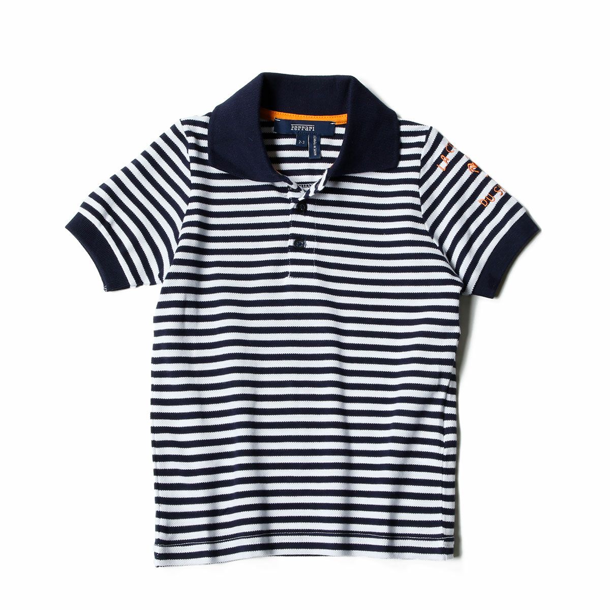 Ferrari｜フェラーリ La Course ストライプ キッズ ポロ｜ポロシャツ｜ネイビー