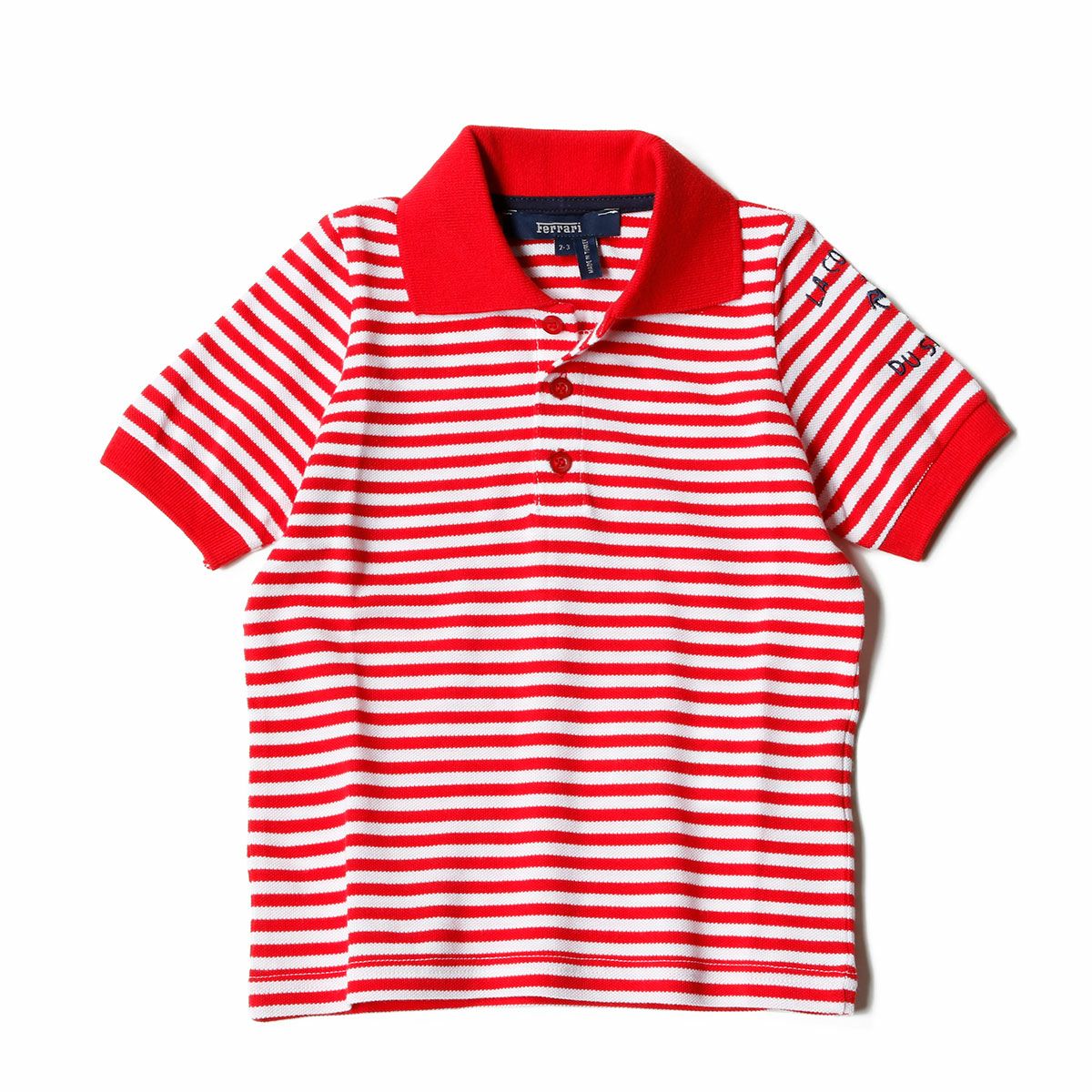Ferrari｜フェラーリ La Course ストライプ キッズ ポロ｜ポロシャツ｜レッド