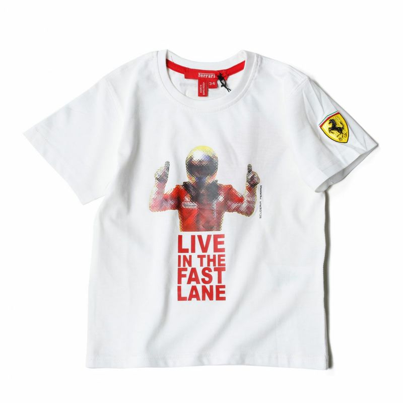 Ferrari｜フェラーリ パイロット キッズ Tシャツ｜ホワイト
