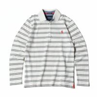 Ferrari｜フェラーリ ストライプ テスト ロングスリーブ キッズ ポロ｜ポロシャツ｜オフホワイト