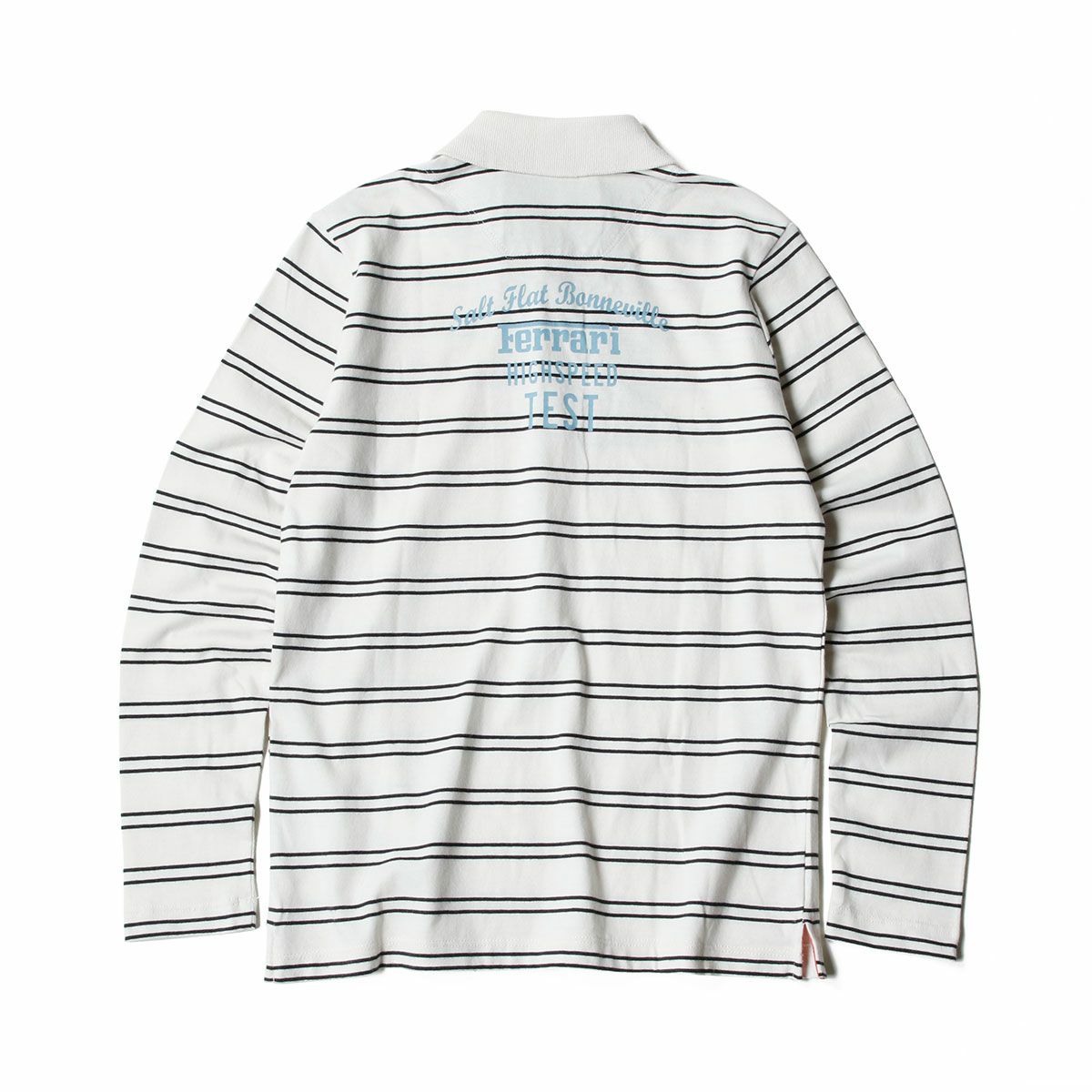Ferrari｜フェラーリ ストライプ テスト ロングスリーブ キッズ ポロ｜ポロシャツ｜オフホワイト