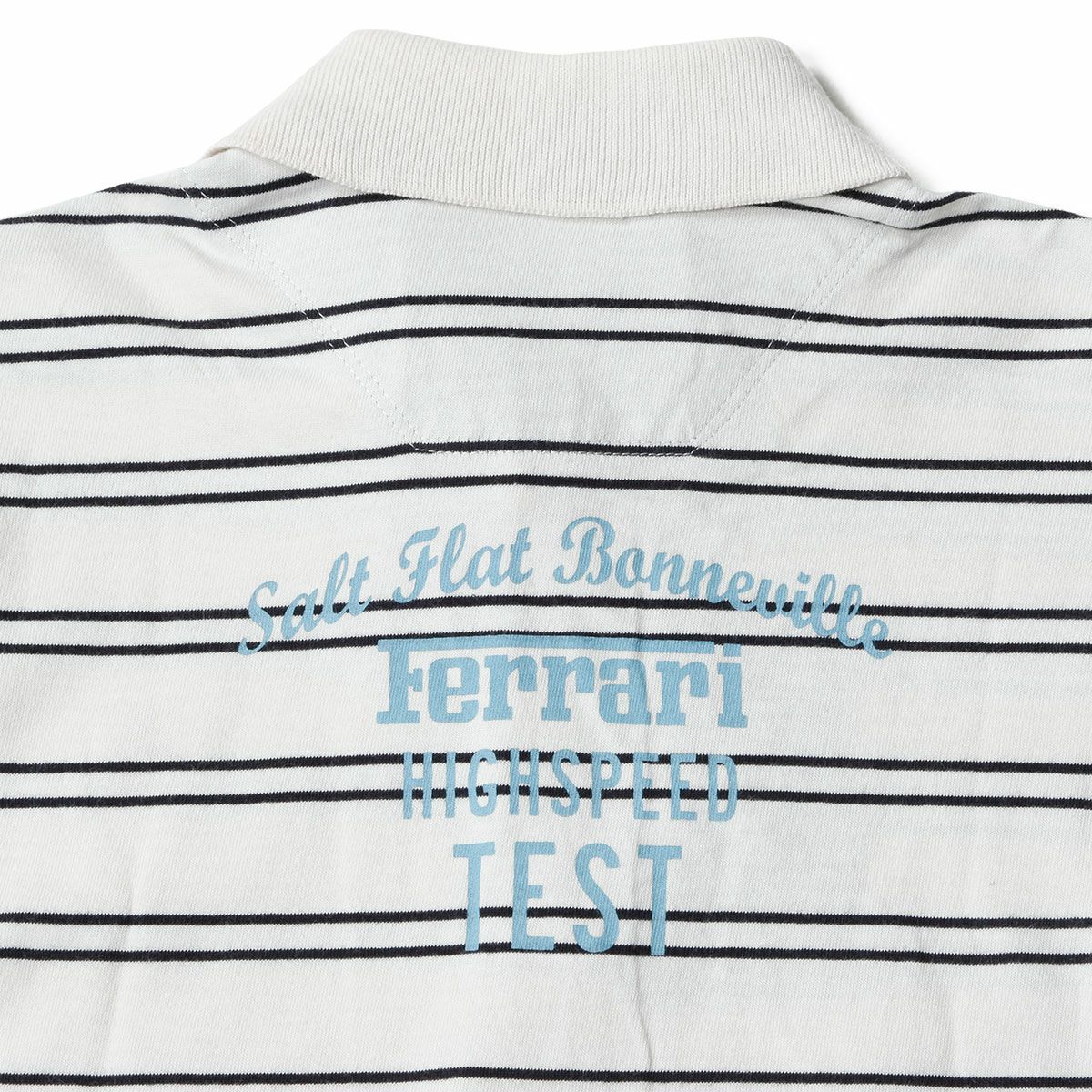 Ferrari｜フェラーリ ストライプ テスト ロングスリーブ キッズ ポロ｜ポロシャツ｜オフホワイト