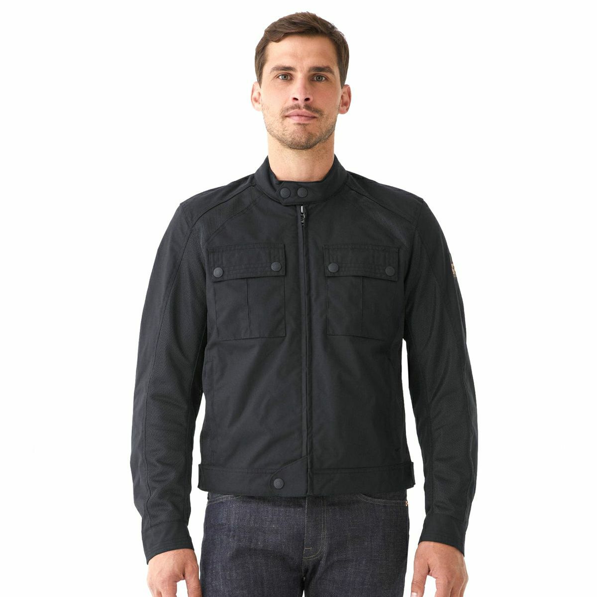 BELSTAFF｜テンプル モーターサイクル ジャケット｜メッシュ｜ブラック｜モデル着用