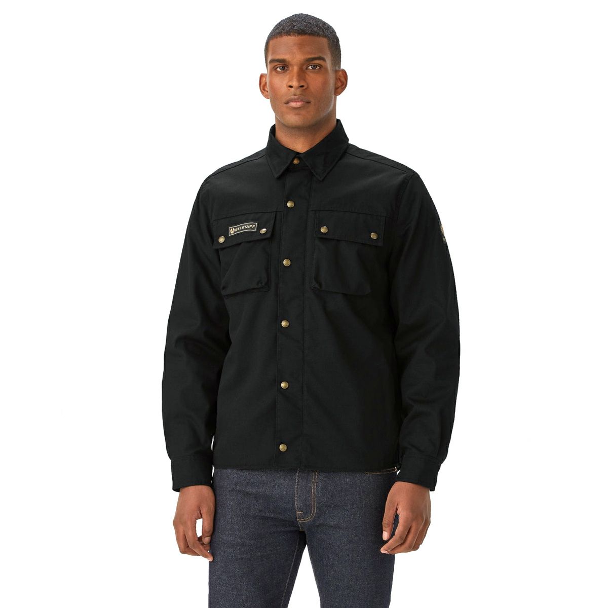 BELSTAFF｜マンション モーターサイクル シャツ｜ファブリック｜ブラック｜モデル着用