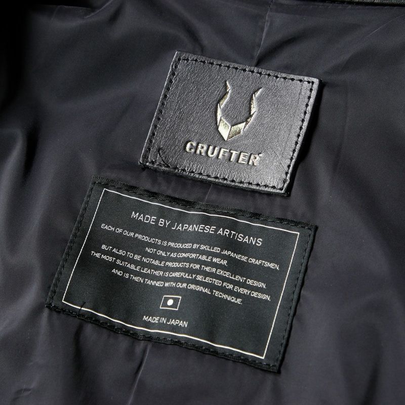 CRUFTER｜CR-MJ7 ダブル ライダース｜レザー｜ブラック