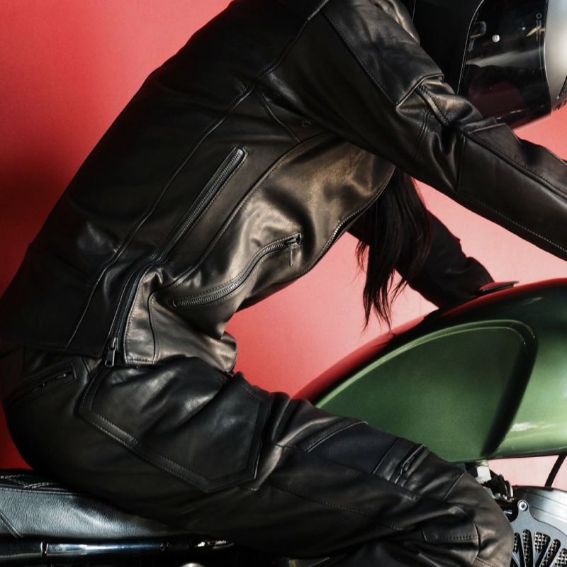 CRUFTER｜CR-MJ7 ダブル ライダース｜レザー｜ブラック｜モデル着用