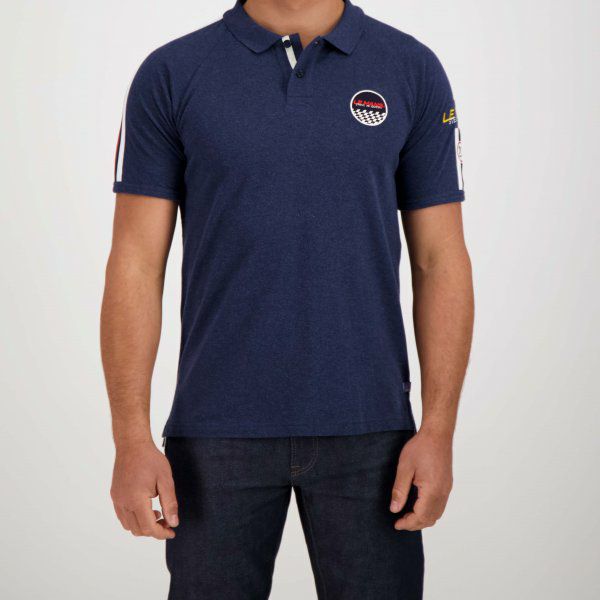 Steve McQueen｜ル・マン スティーブ・マックィーン レーシング 20 ポロ｜ポロシャツ｜ダークブルー｜モデル着用