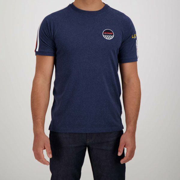 Steve McQueen｜ル・マン スティーブ・マックィーン レーシング 20 Tシャツ｜ダークブルー｜モデル着用