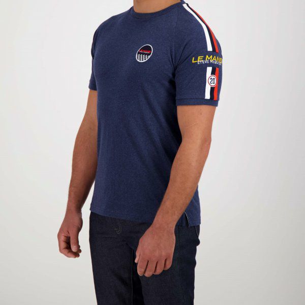 Steve McQueen｜ル・マン スティーブ・マックィーン レーシング 20 Tシャツ｜ダークブルー｜モデル着用
