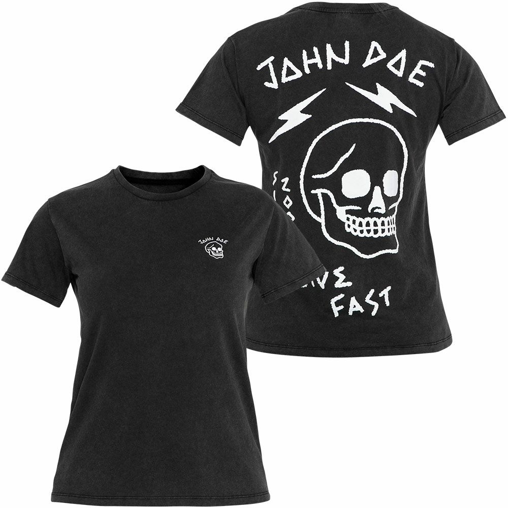 John Doe｜”ライブ ファスト スカル” Tシャツ ウーマン｜