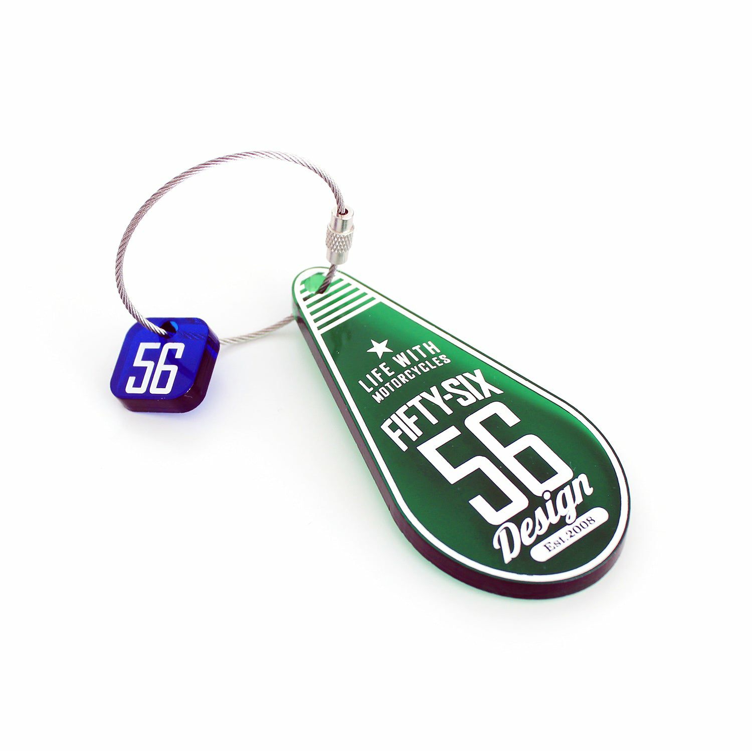 56design｜ティアドロップ キーホルダー｜キャンディグリーン