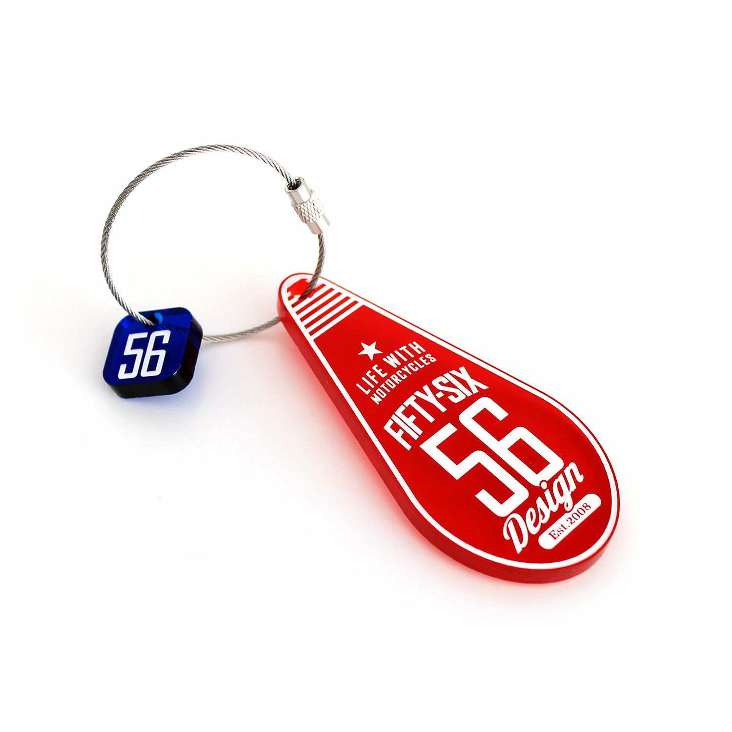 56design｜ティアドロップ キーホルダー｜キャンディレッド