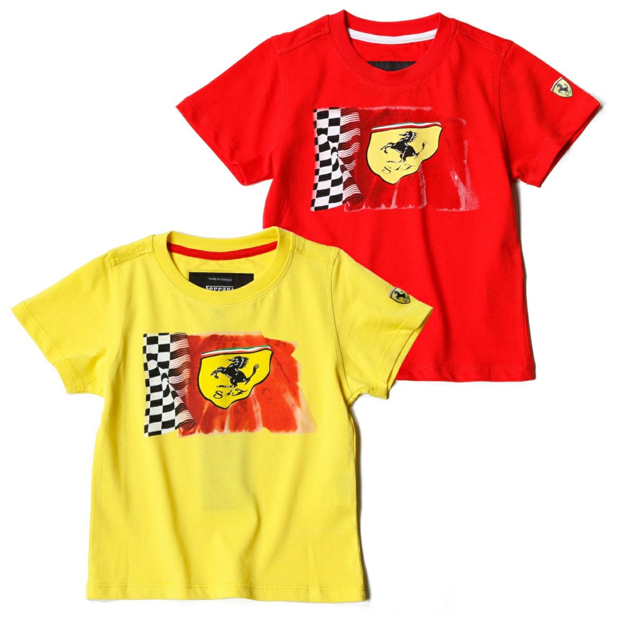 Ferrari｜フェラーリ スクデット フラッグ キッズ Tシャツ｜