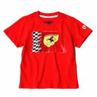 Ferrari｜フェラーリ スクデット フラッグ キッズ Tシャツ｜レッド