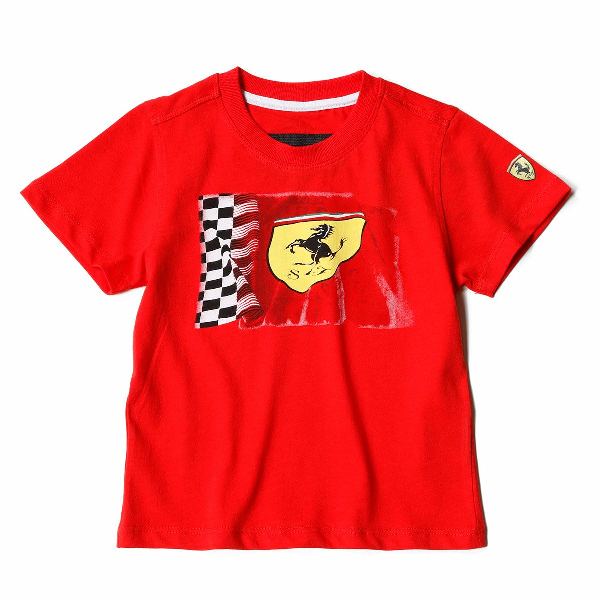 Ferrari｜フェラーリ スクデット フラッグ キッズ Tシャツ｜レッド