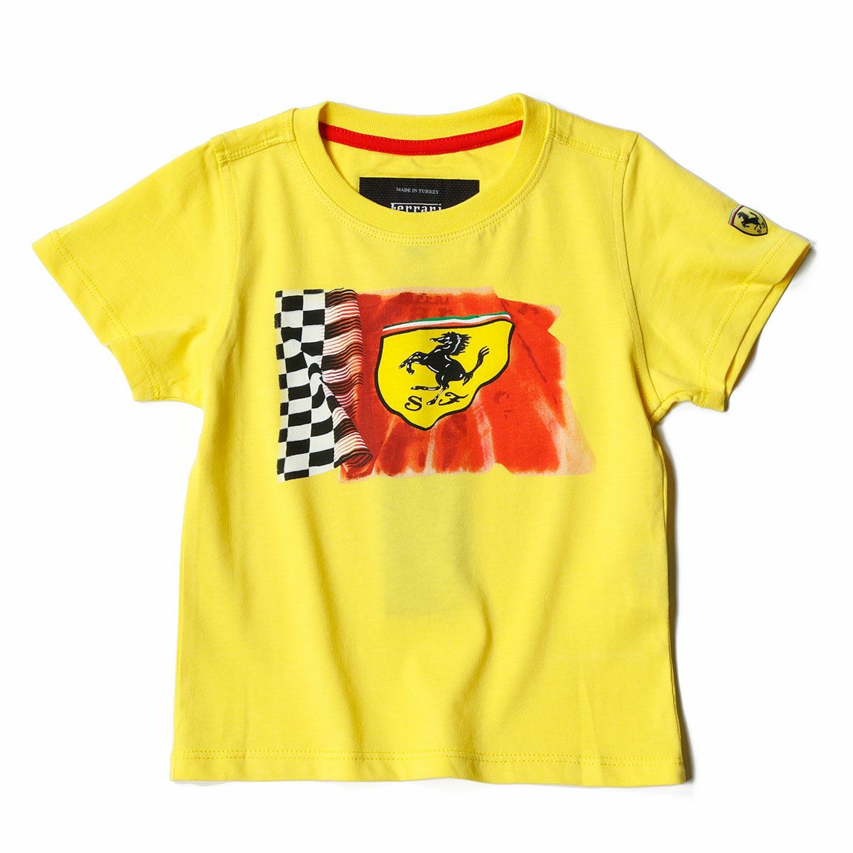 Ferrari｜フェラーリ スクデット フラッグ キッズ Tシャツ｜イエロー