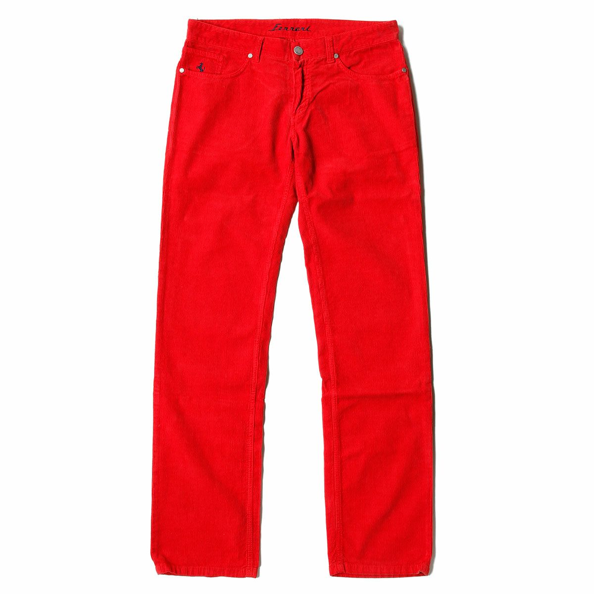 Ferrari｜フェラーリ 5ポケット コーデュロイ パンツ｜レッド