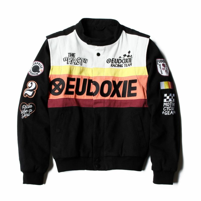 EUDOXIE｜テクニカル レーシング ジャケット｜ファブリック｜ブラック×オレンジ