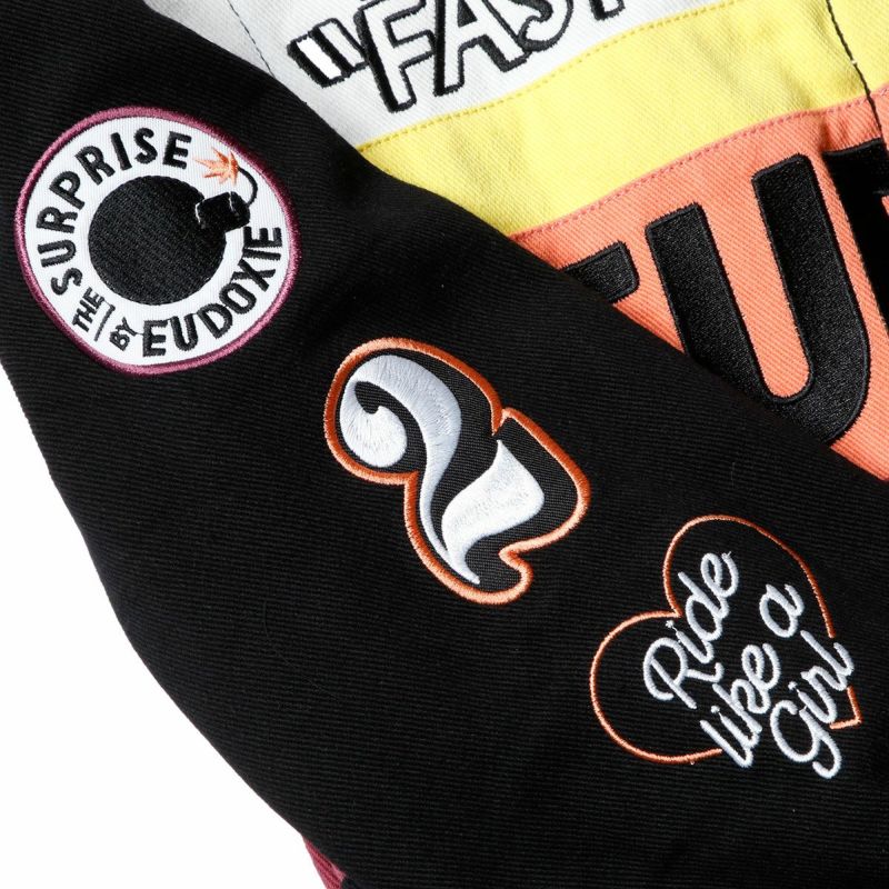 EUDOXIE｜テクニカル レーシング ジャケット｜ファブリック｜ブラック×オレンジ